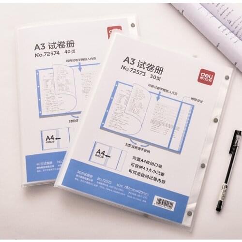 A3 Size Portable School Test Paper Holder for 30 Sheets Office Documents Organizer Storage Folder Bag 2021 EO