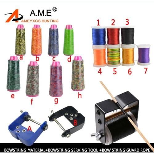 BowString Material+Bowstring Serving Tool +Bow String Guard Rope Archery Bow String Making Line 8 Colors Recurve compound bow