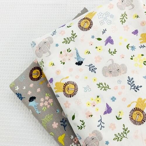 Cute Animal Printed Cotton Twill Fabric High Quality Cotton Twill Fabric for DIY Sewing Quilting Patchwork Cloth for Baby&Child