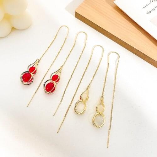 Chinese Style Gourd Earrings 2021 New Trendy Long Tassel Earrings High-Quality Earrings For Women Gift