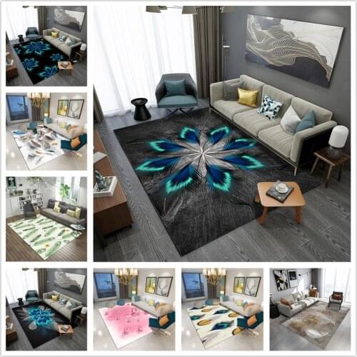 Feather series 3D Printed carpets For Living Room Bedroom Area Rugs Delicate Modern Abstract Home Floor Rug Kids Room Play Mats