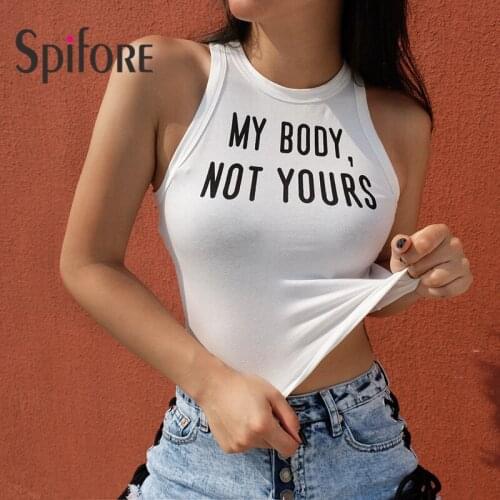 Spifore 2021 Summer Tank Tops White Black O Neck Solid Sport Vest Streetwear Skinny Casual Women Tops