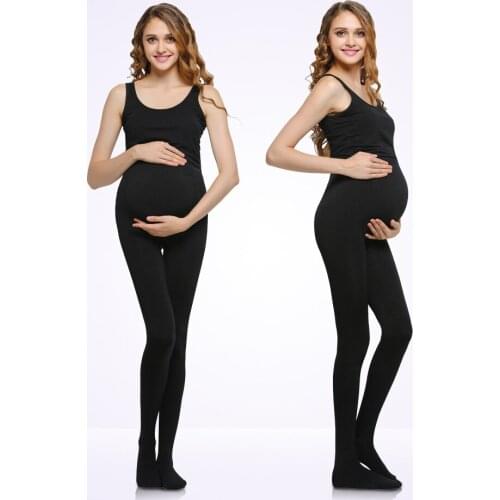 Spring Autumn Clothes For Pregnant Velvet Adjust Leggings Maternity Care Belly Solid Color High Waist Pants Pregnancy Stockings
