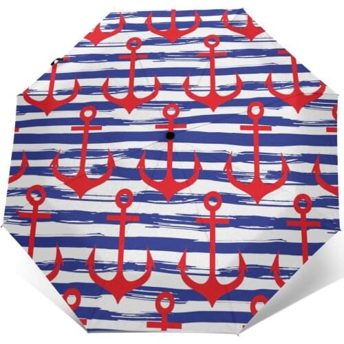 Wind Resistant Folding Automatic Umbrella Women Auto Anchors On Striped Background Windproof Umbrellas Rain For Men Parasol