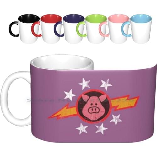 Vintage Pigs In Space Ceramic Mugs Coffee Cups Milk Tea Mug Captain Link Hogthrob First Mate Piggy Dr Julius Strangepork