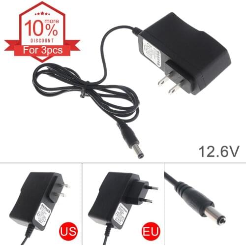 110cm 12.6V Power Adapter Charger with EU Plug and US Plug for Lithium Electric Drill / Electric Screwdriver Tool Accessories