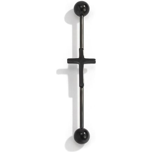 POTCET Womens Stainless Steel Cross Titanium Steel Stud Earrings Geometric Fashion Hip Hop Personality Travel Memorial Jewelry