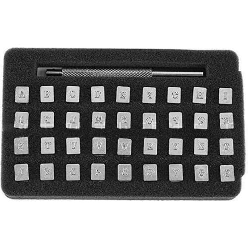 1 set 3mm and 6mm Steel Punch Alphabet Letter Number Leather Stamper Set Metal Leather Punching Tools for DIY Leather Craft Tool