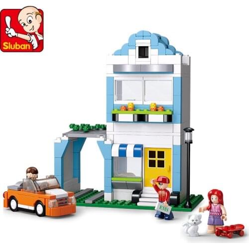 305pcs S Luban 0572 Simulated City Street View Apartment Girl Small Particles Assembled Building Blocks Toys Gifts