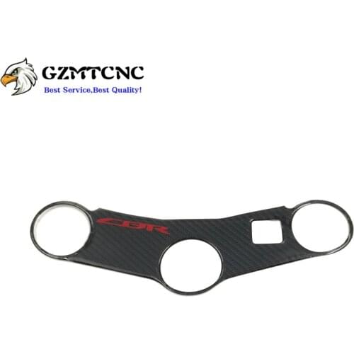 Carbon Fiber 3D Decal Pad Triple Tree Top Clamp Upper Front End Steering Cover Sticker For Honda CBR600RR CBR 600 RR 2003 2004