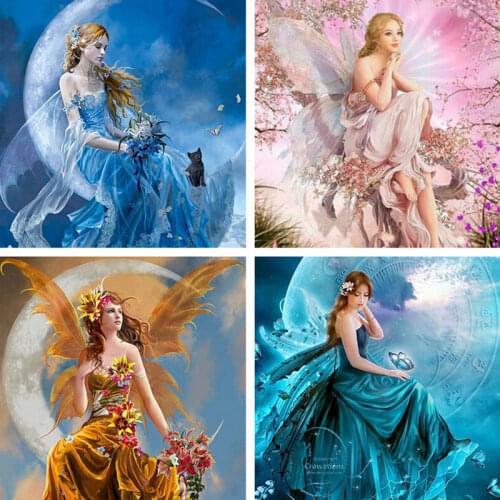 5D Diy Diamond Painting Moon Girl Fantasy Romantic Full Diamond Embroidery Accessories Home Decoration Rhinestone Cross Stitch