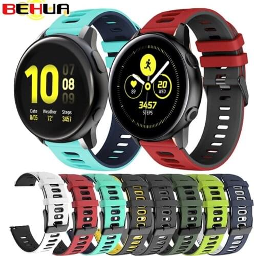 20mm Watch Strap Band For Samsung galaxy watch Active 2 40mm 44mm Gear s2 Sport Bands Replacement bracelet Silicone Watchbands