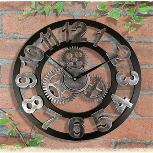 European style retro gear wall clock simple personality industrial style bar cafe creative clock home decoration accessories
