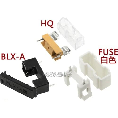 10PCS Fuse Holder BLX-A Type/HQ/FUSE Fuse Holder Box Tube Clamp 5*20 White/Black