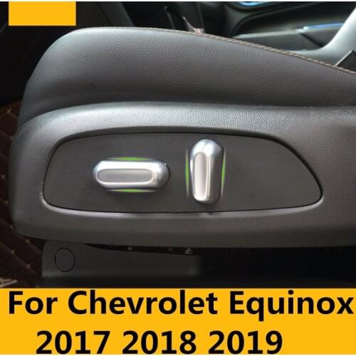 For Chevrolet Equinox 2017 2018 2019 ABS chrome seat adjustment switch button knob decoration Interior decoration Accessories