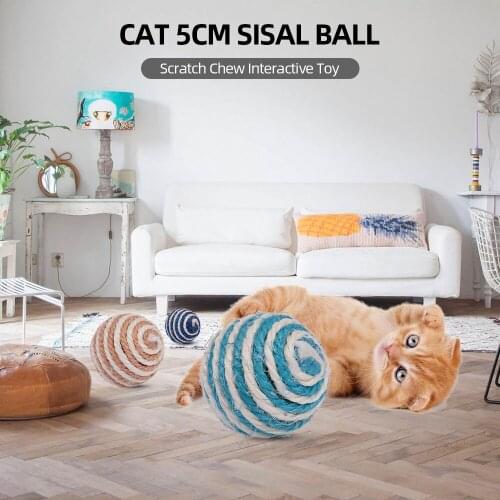 Cat Toy Sisal Ball 5CM Cat Scratch Chew Interactive Toy for Cat Kittens Pet