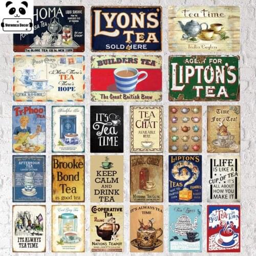 Coffee Vintage Metal Tin Signs Wall Art Plate Drink Coffee Metal Poster Bars Kitchen Pub Cafe Wall Decor Retro Wall Sticker
