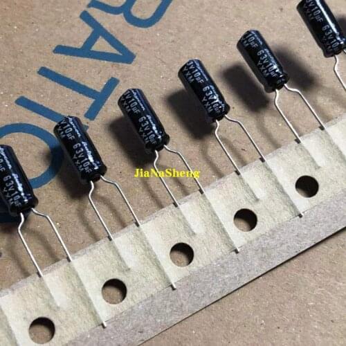 20PCS/LOT RUBYCON Capacitor 63V10UF 5X11 YXM 105C NEW High frequency low impedance long Electrolytic Capacitor