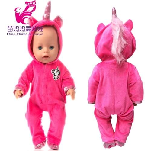 Doll Clothes for 43cm Baby Dolls Cartoon Animal Outfit Set for 17 Inch Reborn Baby Doll Winter Fur Coat for Toy Wear