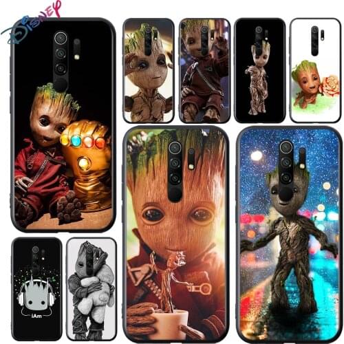 Marvel Avengers Groot for Redmi 9 9A 9C 9T 9i 8A 8 7A 7 6A 6 5 5A 4X S2 Y3 Y2 Prime Pro Plus Black Phone Case