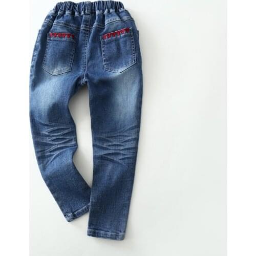 Fashion Girls Casual Denim Jeans Baby Girls Elastic Waist Skinny Jeans Kids Spring Autumn Denim Jeans Child Long Pants