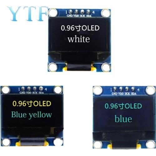 0.96 inch IIC Serial Yellow Blue White OLED Display Module 128X64 I2C SSD1306 12864 LCD GND VCC SCL SDA 0.96" for Arduino