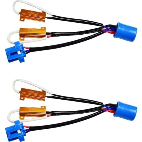 YUNPICAR 9004 Wire Harness Kit 50W 6Ohm LED Load Resistor for LED Bulb Fix Hyper Flashing Blinking Canbus Error Warning Cancelle