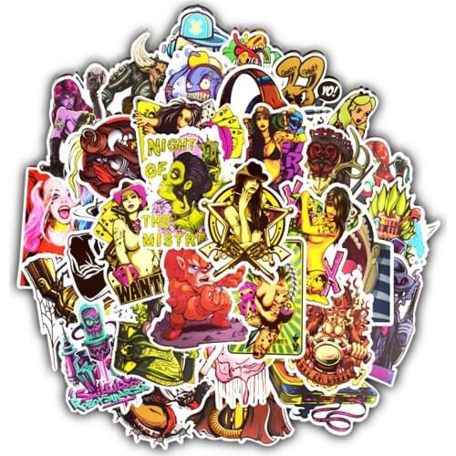 TD ZW 50Pcs Terror Series Rock Punk Graffiti Sexy Stickers For Suitcase Laptop Car Motorcycle Scrapbooking Skateboard Sticker