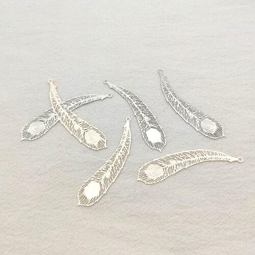 New arrival! Mix color 65x15mm 50pcs Copper leaves-shape Charm for earrings,Earring parts,jewelry findings