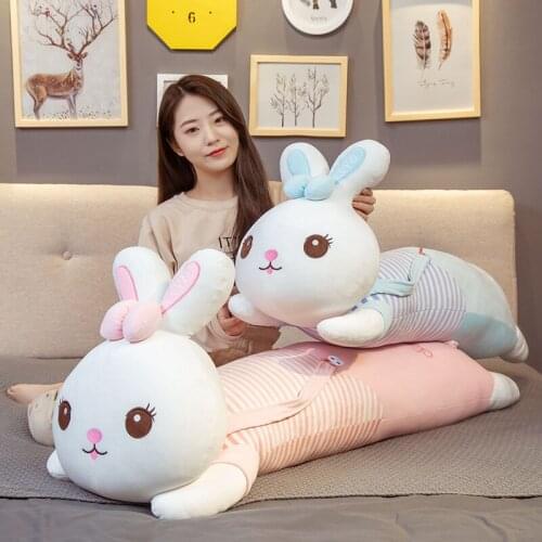 Popular cartoon lying rabbit doll plush toy soft animal pillow stuffed cushion fat toy kawaii gift for child girl Birthday