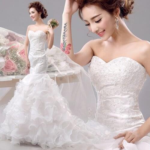 Vestido de festa Luxury Lace Sexy Mermaid 2018 new fashion white beaded bridal gown VESTIDO DE NOIVA 1106,ty,hd bridesmaid dress