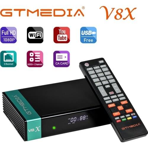 Gtmedia V8X Satellite Receiver H.265 DVB-s2x Bulit-in Wifi Support CA Card Slot Upgraded GTMEDIA-V8 NOVA V9 Super Set Top Box