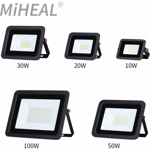 LED Floodlight 10W 20W 30W 50W 100W Flood Light 110V/220V Outdoor LED Spotlight Floodlights IP68 Waterproof Garden Lighting