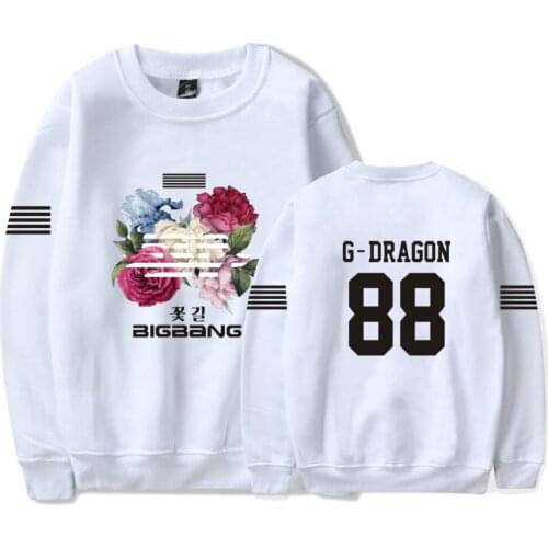 Bigbang G-Dragon Sweatshirts Men Women Capless Hoodies Autumn Warm Fashion Unisex Pullover Album Flower Road Print Sweatshirts