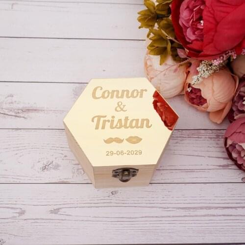 Custom Wedding Gift Wooden Hexagon Box With Buckle Personalized Birthday Candy Holder Party Decor Favors Different Design