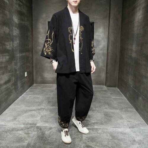 Traditional Chinese Costumes Men Kung Fu T-Shirt Pants Clothing Set Oriental Tang Suit Tai Chi Uniform Blouse Costumes KK3399