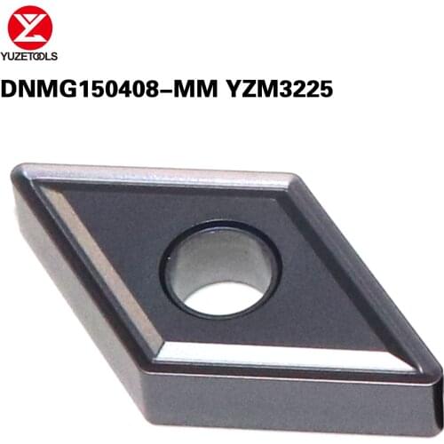 YUZETOOLS 10pcs DNMG150408-MM YZM3225 CNC Turning Lathe tainless Steel Processing Machining Cutter Tungsten Carbide Inserts
