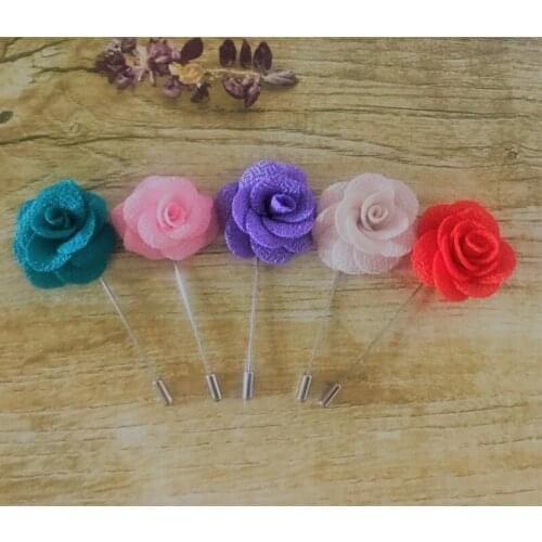 1Pcs Best Man Groom Boutonniere Cloth Rose Flower men buttonhole Wedding Party Prom Man Suit Corsage Pin Brooch