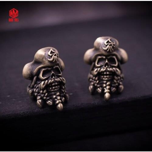 1Pc EDC Tool Brass Pirate Ship Captain Knife Bead Paracord Bead Umbrella Rope Pendant Accessory Keychain Pendant