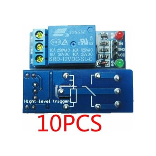 10PCS 12V low level trigger 1 Channel Relay Module interface Board Shield For PIC AVR DSP ARM MCU Arduino Free Shipping
