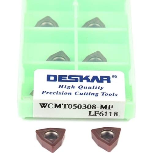 10pcs WCMX030208 WCMX040208 WCMT050308-MF LF6118 CNC Lathe Turning Tool WCMT06T308 WCMT080412-MF LF6118 Carbide Milling Inserts