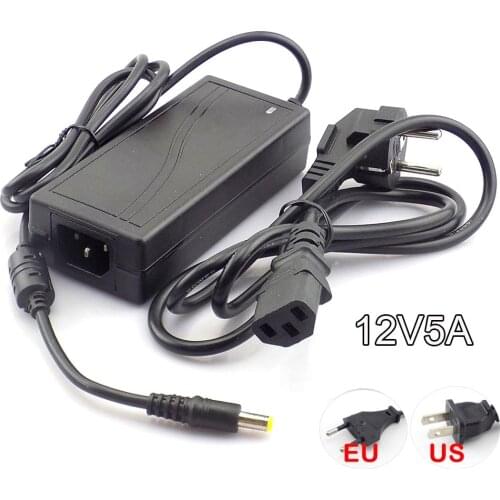 DC 12V 5A Switch Power Supply Adapter Transformer 110V -240V for Camera CCTV DVR Surveillance LED Strip Light RGB 5050 L19