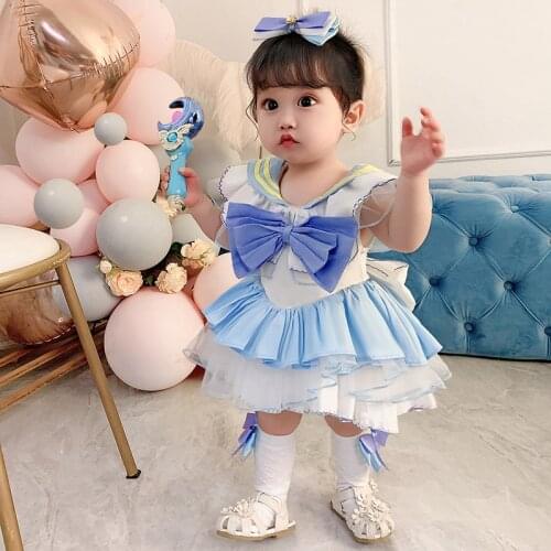 4 PCS Baby Events Party Wear Tutu Infant Christening Gowns Childrens Princess Dresses for Girls Toddler Dress Cosplay Suit