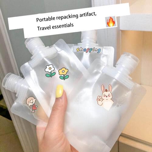 9pcs Travel Portable Lotion Bottling Set, Bag Shampoo, Shower Gel, Foldable Soft Bag, Cosmetic Empty Bottle