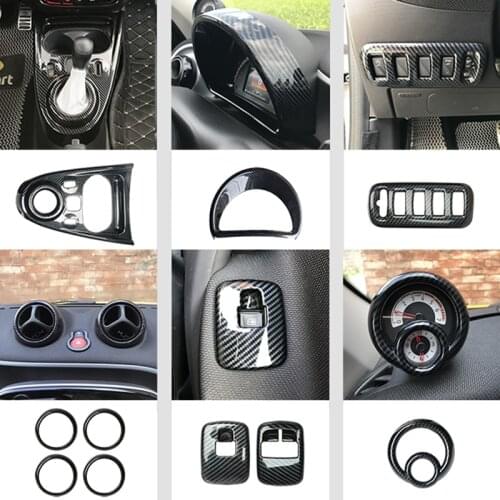 Car Carbon Fiber Moulding Cover Case Body Stickers Modified Interior Decoration For New Smart 453 fortwo forfour Car Accessories