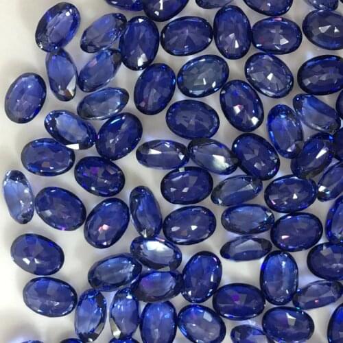 Sapphire Natural Loose Gemstone Oval 7X9mm Faceted Beads for Inlaid silver 925 jewelry Making Ring Necklace DIY ICNWAY