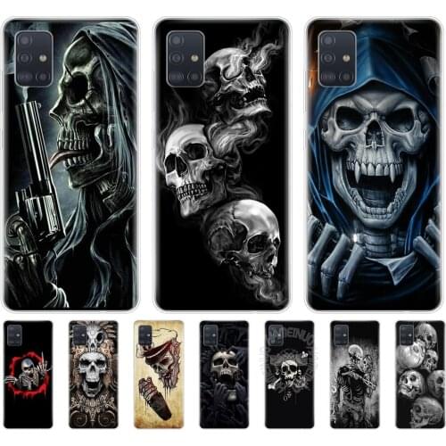 Silicon phone cover case for samsung galaxy A51 A31 A41 A71 A01 A81 A91 A30S A20S A50S M30S M40S coque fundas Horror Skull