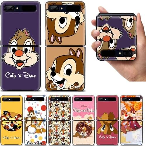 Disney Chip 'n' Dale cute Shockproof Cover for Samsung Galaxy Z Flip Flip3 5G Black Phone Case Shell Hard Fundas Coque Capa