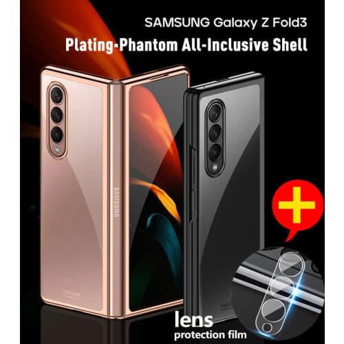 For Samsung Galaxy Z Fold 3 5G Case Phantom Plating Clear Transparent PC Hard Back Cover Capa for Samsung Z Fold 2 Fold3 Fold2