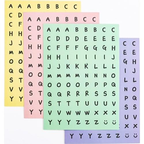 Black And White Girl Heart English Letter Sticker Ins Hand Account School Supplies